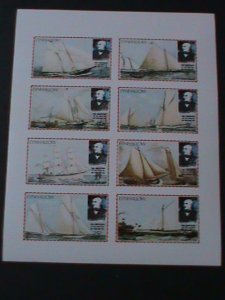 EYNHALLOW-SCOTLAND-FAMOUS SAILSBOATS  MNH-IMPERF-SHEET VF-EST.VALUE $14 RARE