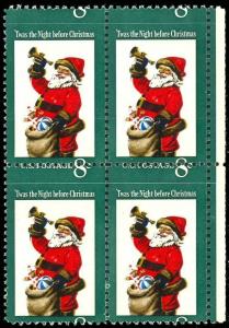 1472, Mint NH 8¢ Santa MISPERF ERROR BLOCK OF 4 - Stuart Katz