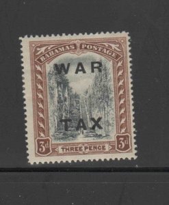 BAHAMAS #MR14  1919  3p  KING GEORGE V WAR TAX     MINT VF LH  O.G