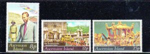 ASCENSION #218-220   1977  QEII  25TH ANNIV.  MINT  VF NH  O.G