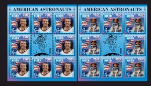 Stamps. Space,Cosmonauts of the USA 2022 Niger 6 sheets perforated