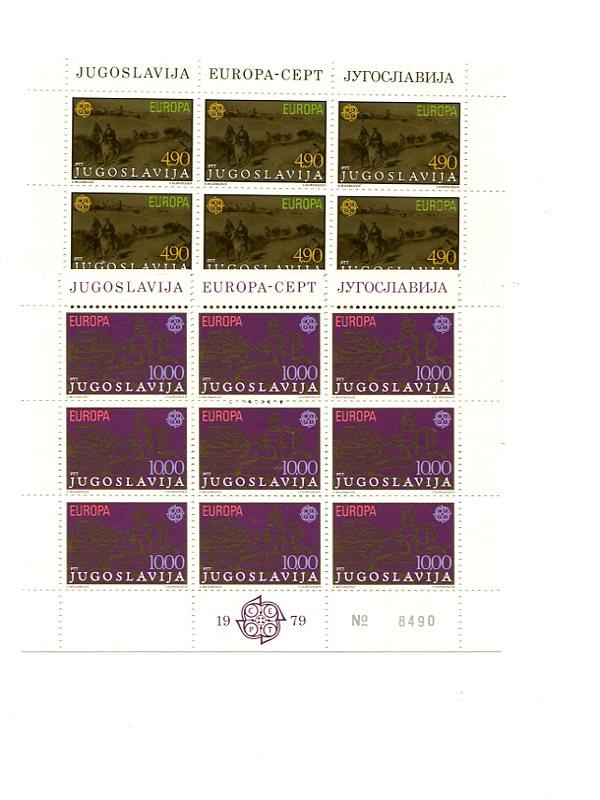 Yugoslavia  1979  Europa sheets VF NH  - Lakeshore Philatelics