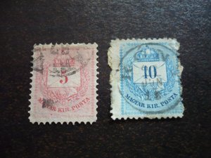 Stamps - Hungary - Scott# 15-16 - Used Part Set of 2 Stamps