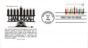 #3118 Hanukkah Rick-Mon FDC