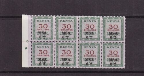 Kenya 30 shilling Personal Tax Stamp block of 8 Mint Never Hung VGC