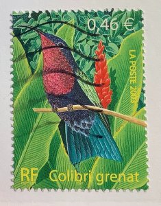 France 2003  Scott 2938 used - 0.46 €,  Birds, Purple-throated Carib, Colibri