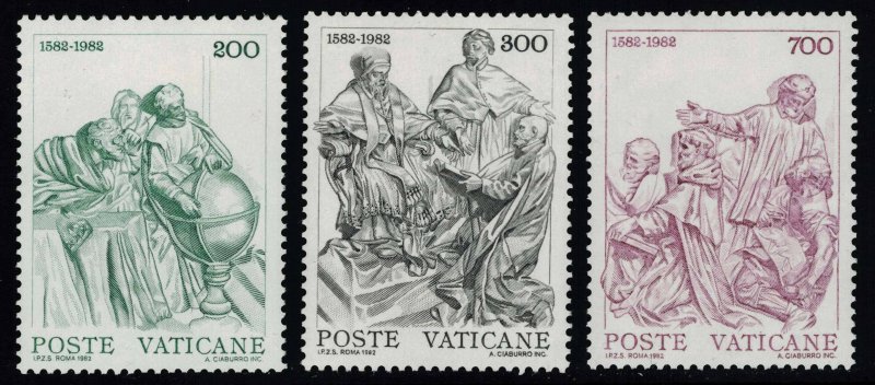 Vatican City Scott 715-717 Mint never hinged.