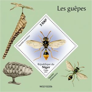 Niger 2021 MNH Insects Stamps Wasps Wasp 1v S/S