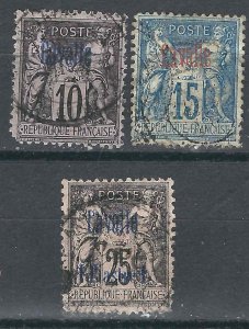 France Off Turkey Cavalle 3-5  YT 3-5 Used F/VF 1893 SCV $76.00