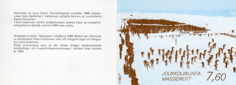 Finland 1989 Sc#793a Cycling-Skiing-Sports Booklet VF Condition