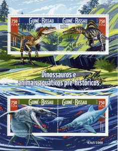 Guinea-Bissau Dinosaurs Stamps 2015 MNH Ichtyosaurus Liopleurodon 4v M/S