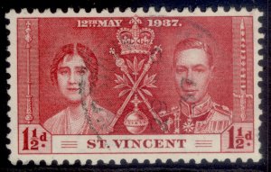 ST. VINCENT GVI SG147, 1½d carmine, FINE USED.