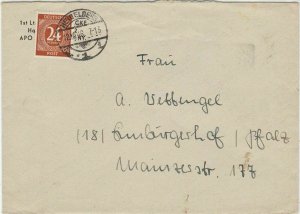 Germany Allied Occupation Heidelberg 1946 Numeral Stamps Cover Ref 32599