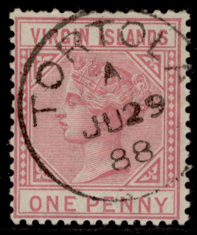 BRITISH VIRGIN ISLANDS QV SG29, 1d pale rose, FINE USED. Cat £55. CDS