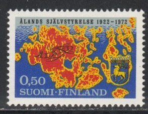 Finland # 516, Map of Aland & Coat of Arms, Mint Hinged