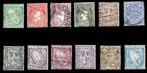 Ireland #106-117 Cat$60, 1940-42 1/2p-1sh, complete set, used