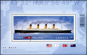 Canada 2012 ,Titanic , MNH sheet  # 2535
