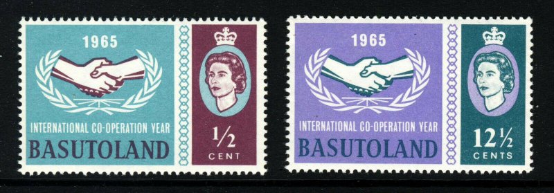 BASUTOLAND QE II 1965 International Co-Operation Year Set SG 100 & SG 101 MINT