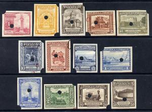 Paraguay 1944-45 Thirteen values each with security punch...