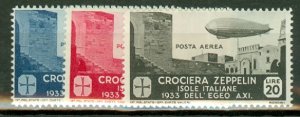 KN: Italy Aegean Islands C20-5 mint CV $510; scan shows only a few