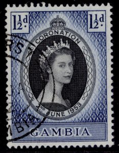 GAMBIA QEII SG170, 1½d 1953 CORONATION, VERY FINE USED.