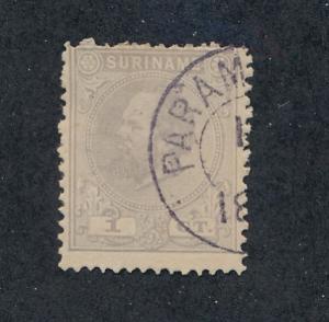 Surinam 1873 Scott 1 used - 1c, King William III