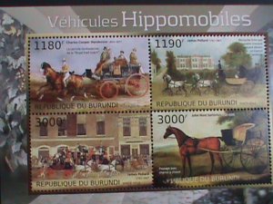 ​BURUNDI STAMP 2012 SC#1242 PAINTING OF HORSE & WAGONS MNH S/S SHEET