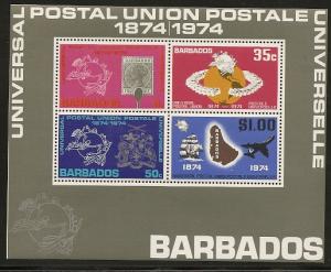 Barbados 415a 1974 100th UPU s.s. NH