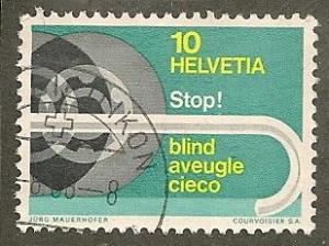 Switzerland      Scott  480     Wheel, White Cane    Used