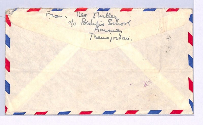 TRANSJORDAN Cover WW2 HEX CENSOR Amman Air Mail 1945 London {samwells}XW171
