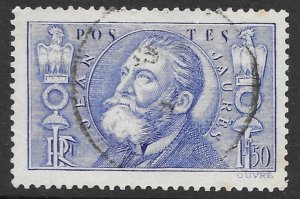 France 1.50f ultramarine Jean Leon Jaures issue of 1936 Scott 314 Used