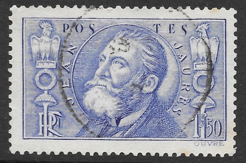 France 1.50f ultramarine Jean Leon Jaures issue of 1936 Scott 314 Used
