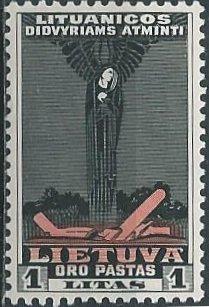 Lithuania C82 (mh) 1 litas Angel of Death (1934)