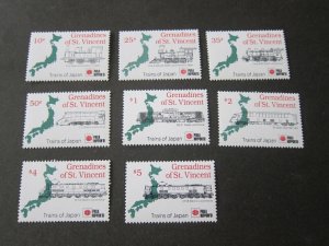 St Vincent 1991 Sc 779-86 Train set MNH