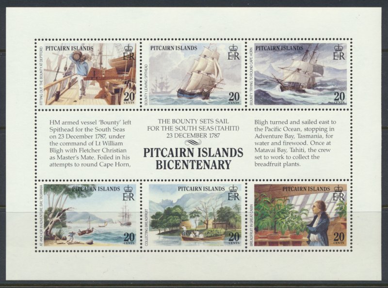 Pitcairn Islands SG 335a    SC# 320  Bicentenary 1st Issue  MNH  see details  