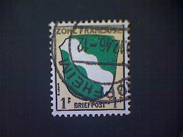 Germany (Allied Occupation-French Zone), Scott #4N1, used(o), Rhine, 1pf