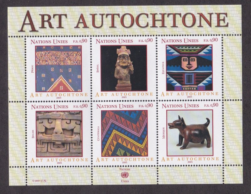 U.N. - Geneva # 405, Indigenous Art, NH, Half Cat