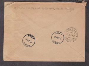 Poland - 1945 Registered POW Red Cross censored cover mailed to Geneva, Swiss