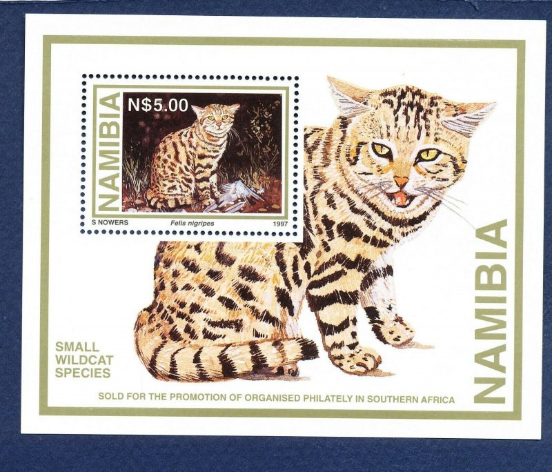 NAMIBIA - Scott 828a - FVF MNH S/S - small wild cat - 1997