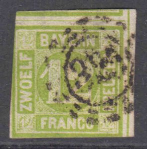 GERMANY BAVARIA 13 #325 CANCEL SOUND JUMBO $70 SCV SHOWS TWO ADJACENT STAMPS