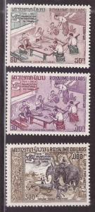 LAOS Scott 190-191, C58 MNH** ILO set  1969 CV $7