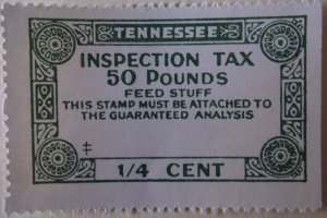 US State Revenue Tennessee Feed Tax 50 LBS Dark Green MNH