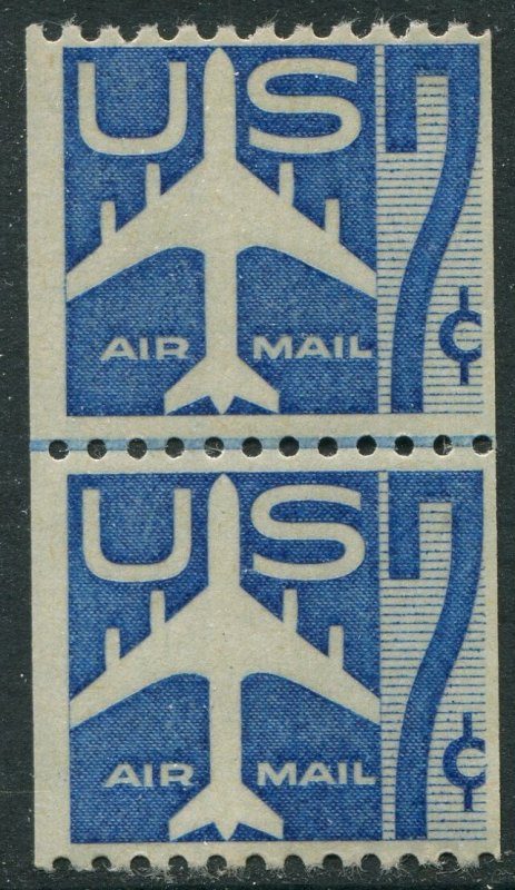 C52a 7c Jet Airmail Coil Joint Line Pair Mint NH Spotless OG