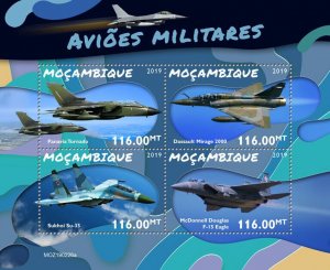 Mozambique 2019 MNH Aviation Stamps Military Planes Aircraft Dassault 4v M/S