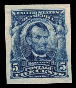 US STAMPS # 315 IMPERF MINT OG LH VF $350 LOT #9139