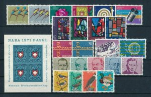 Switzerland 1971 Complete Year Set  MNH