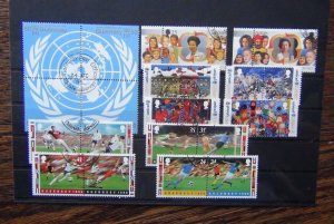 Guernsey 1995 United Nations Unicef 1996 Europa Football sets Used 