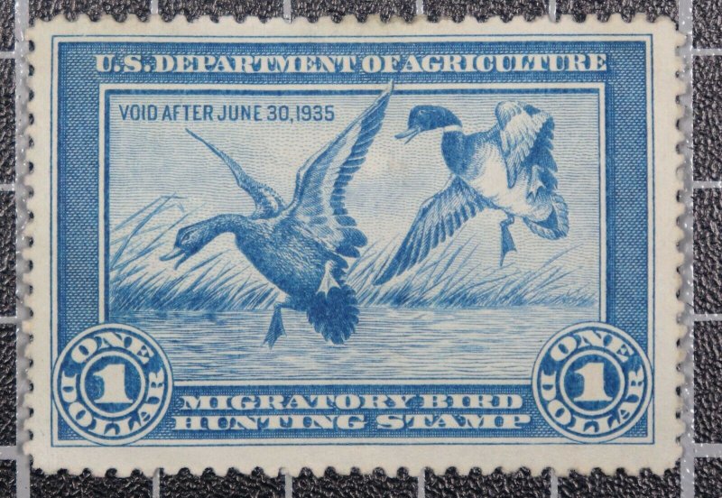 Scott RW1 1934 $1.00 Duck Stamp Re-Gummed Nice Stamp SCV $175.00