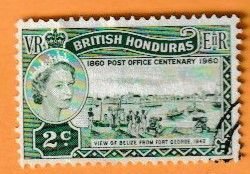 BRITISH HONDURAS SCOTT#156 1960 2c POST OFFICE CENTENARY - USED