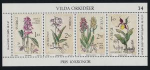 Sweden 1419 Plate 34 MNH Flowers, Orchids